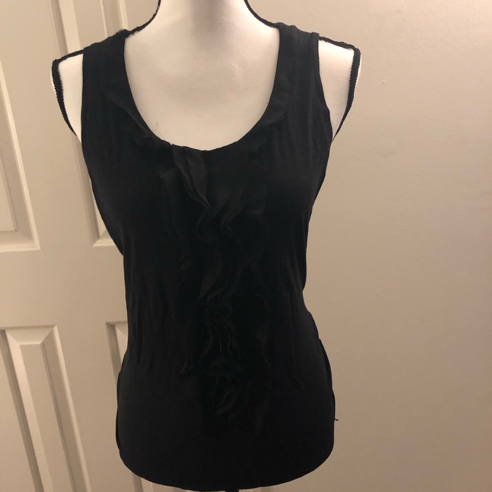 Ann Taylor black ruffled tank top
